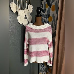 Boatneck Benetton sweater, light weight, light sparkle.